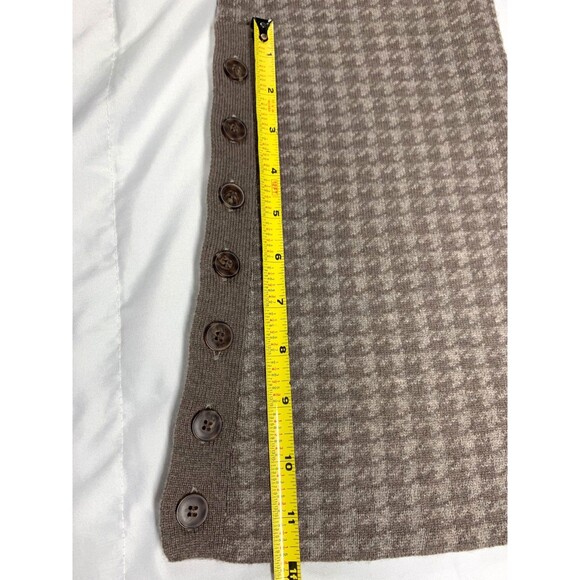 Naadam Set Wool & Cashmere Brown Houndstooth Sweater Flare Pants Corset Top Sz M - Picture 15 of 16